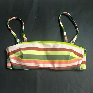 Aerie Bandeau Multicolored Striped Bikini Top   Size Small